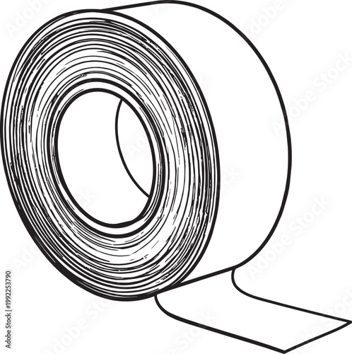 Electrical tape Silhouette Black Vector the white background