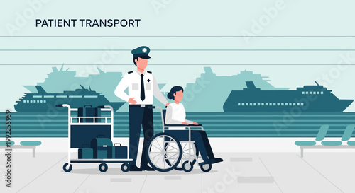 Patient Transport Wheelchair Assistance at Port with Cruise Ships