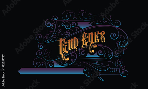 GOD EYES lettering custom style design