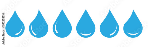Set of Water Drop and Liquid Oil Icons vector set