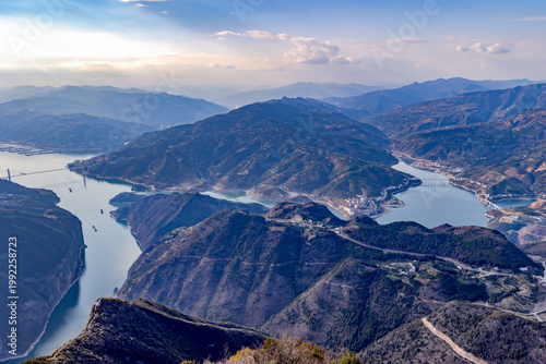 Qutang Gorge, the narrowest and most majestic of the Three Gorges of the Yangtze River in China. This area is known as the 