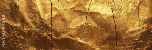 Golden metallic texture showcasing brilliant light reflections