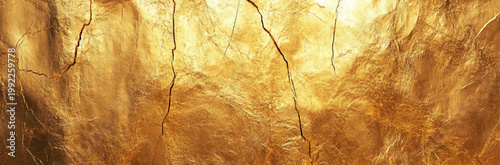 Elegant gold foil texture featuring realistic reflections and creases. 