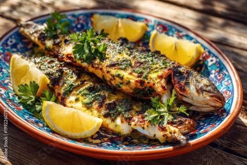 Grilled Sea Bass with Chermoula Delight