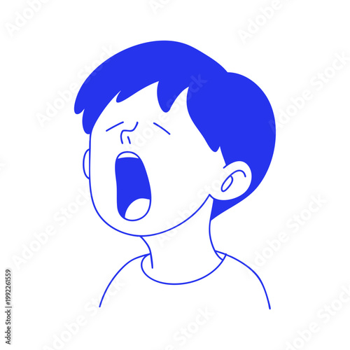 Open Mouth Child Doodle Illustration