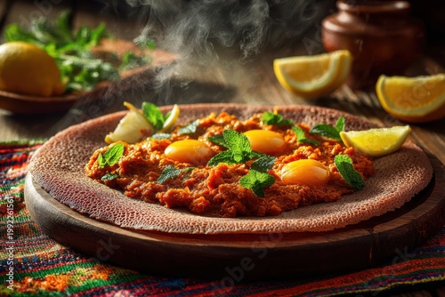 Hot Injera with Doro Wat