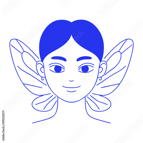 Fairy Head Doodle Illustration