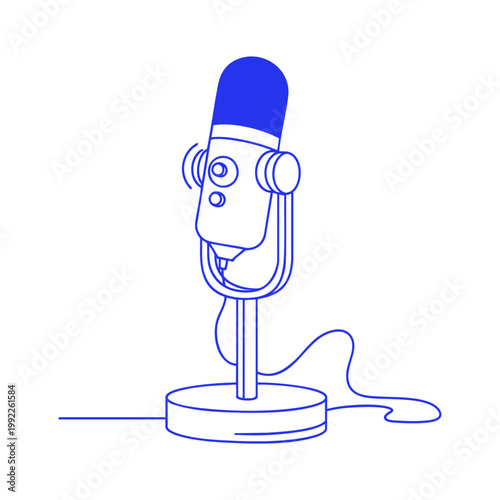 Mic Device Doodle Illustration
