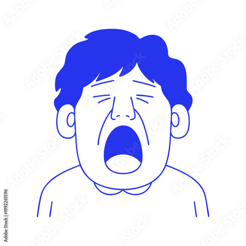 Open Mouth Man Doodle Illustration