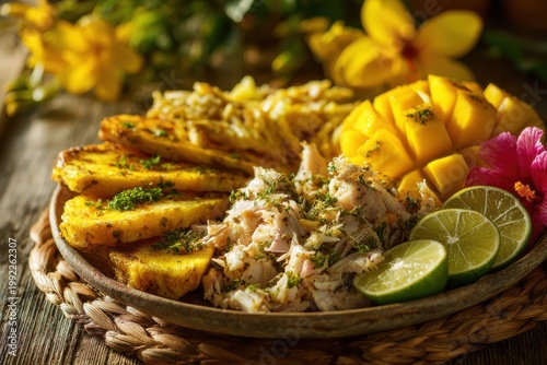 Vibrant Breadfruit and Saltfish Feast