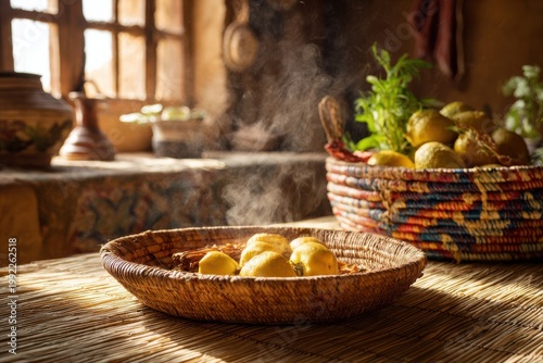 Steaming Chad Summer Dish on Rustic Plate