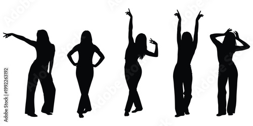 silhouettes of dancing girls