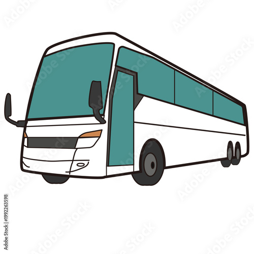 観光_高速バス・貸切バスのイラスト	
