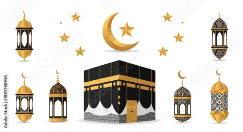 Kaaba Islamic Holy Black Building.