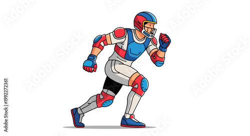Illustration of futuristic athlete in dynamic running pose