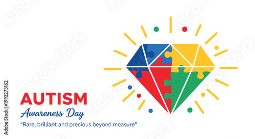 Autism Awareness Day, puzzle piece logo, colorful autism symbol, autism acceptance