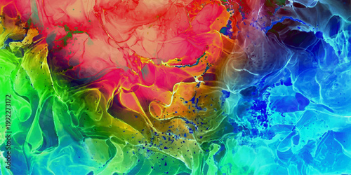 Watercolor abstract colorful fluid art in vibrant color palettes, evoking emotion and movement, ideal for design backgrounds. for print, wall art, branding