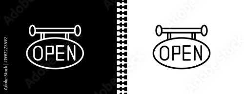 business sign UI outline icon in black and white mode - business collection. 