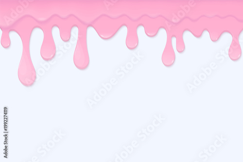 Sweet cream melting on a white background