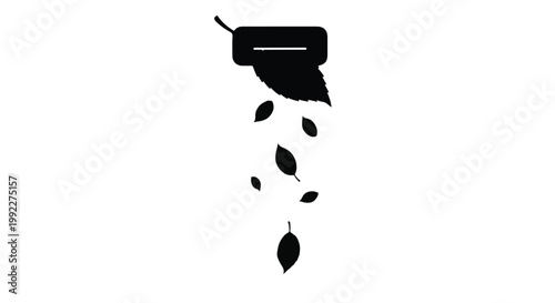 Leaves fall from a shredder machine in this creative conceptual graphic illustration.