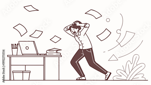 Business Employee Stress and Work Pressure Flat Vector Design