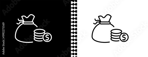 finance UI outline icon in black and white mode - business collection. 