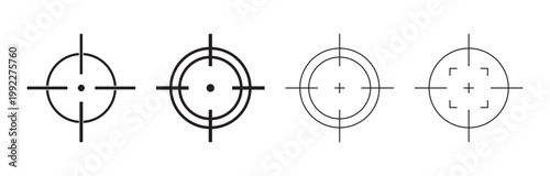 Collection of Target and Bullseye Icons for Goal Achievement vector set