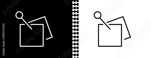 post it UI outline icon in black and white mode - business collection. 