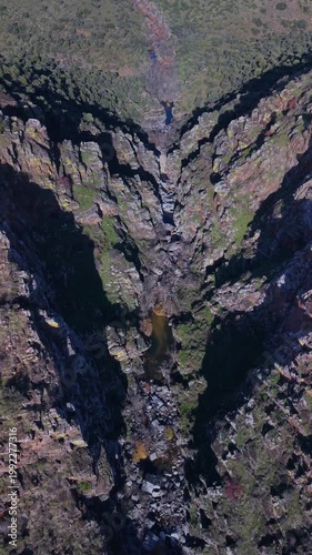 Aerial view from a drone of the landscape at Montalban Castle in San Martin de Montalban, Toledo Province, Castile-La Mancha, Spain, Europe