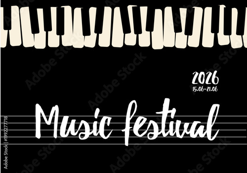 Vector music melody. Concept background for song. template flyer. vector illustration.