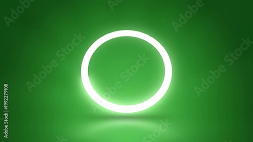 Green neon light circle shapes glowing.