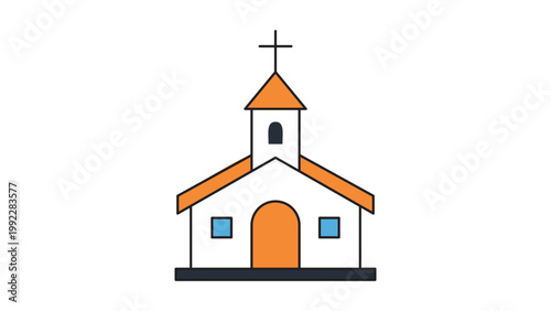 Canvastavla Church Building Vector Icon with Editable Stroke