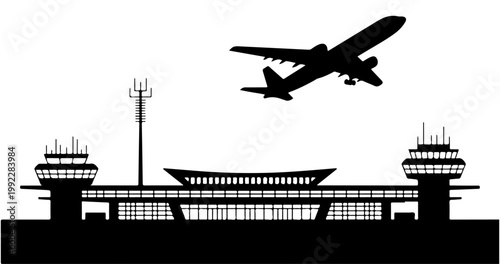 Airport silhouette vector on white background 