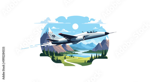 Vintage Airplane Flying Through Sky.