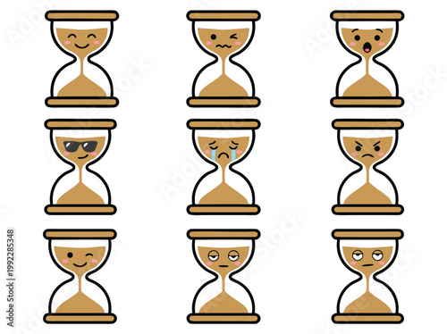 Hourglass Emoticons Collection.