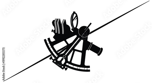 Sextant navigation tool sits isolated against a plain white background surface.