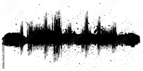 Black grange texture. Vector sound waves black grange texture illustration design. Abstract sound wave, black ink splatter on white background.