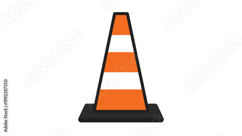 Cuadro en lienzo Traffic Cone Vector Icon with Editable Stroke