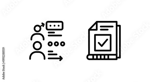 Onboarding stage icons for process and document with onboarding employee customer introduction orientation training workflow progression development guidance document checklist approved