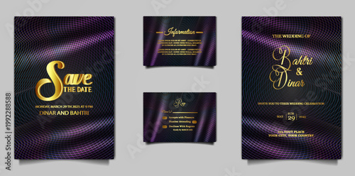 luxury vintage wedding invitation set