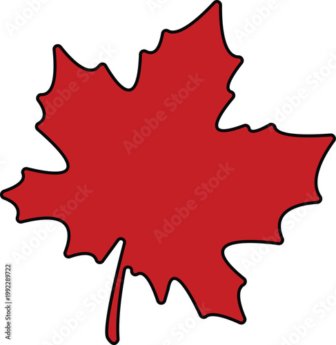 Solid Red Maple Leaf Silhouette autumn fall