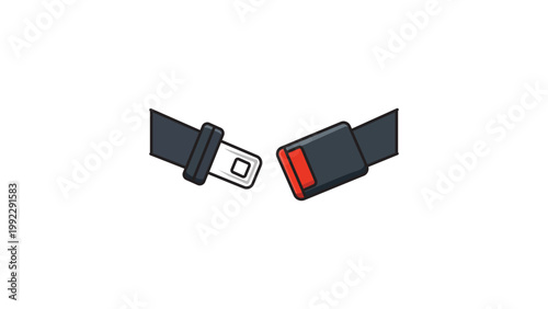 Obraz na płótnie Seat Belt Safety Vector Icon Illustration with Editable Stroke