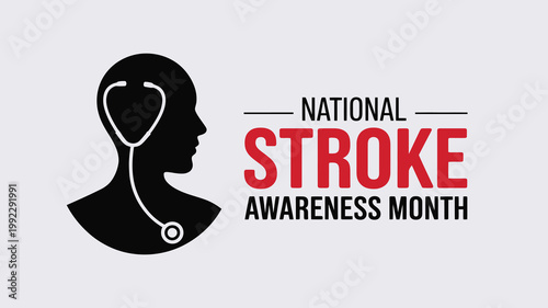 Stroke Awareness Month vector graphic for hospitals, health organizations, and medical professional training