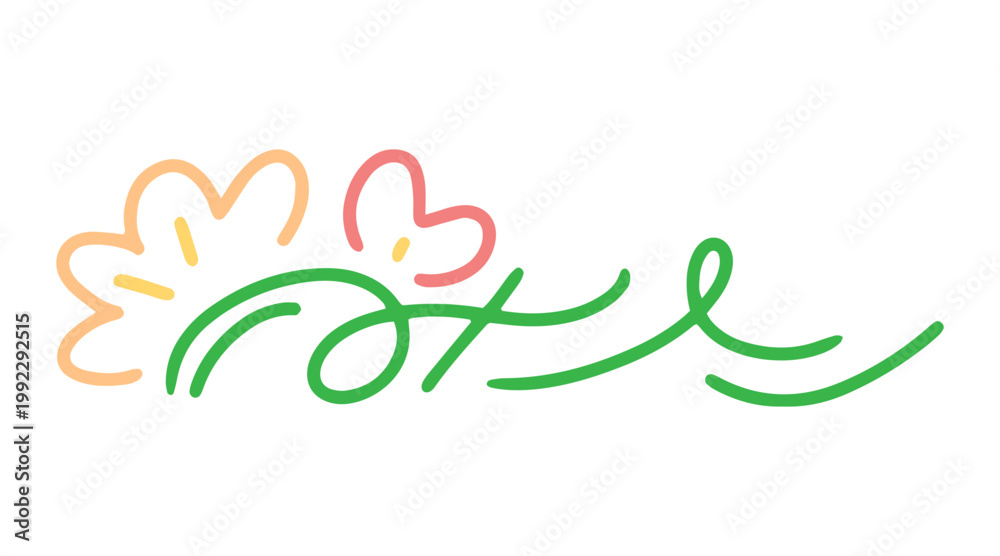 Obraz premium line art flower