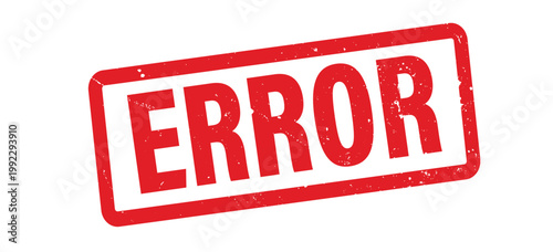 A striking visual representation of an error message depicted as a bold red stamp with a white background high quality professional detailed modern