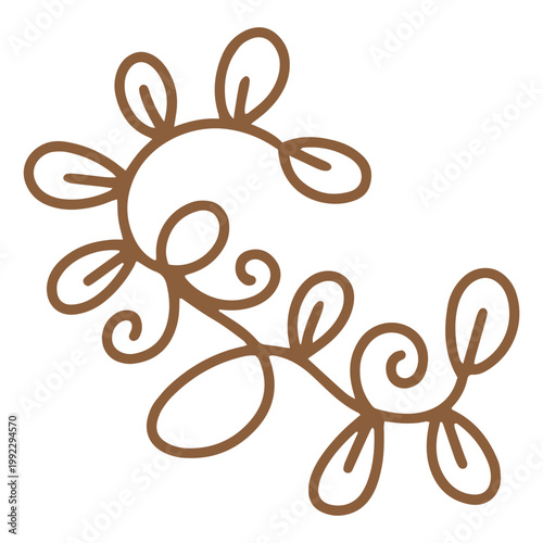 hand drawn dried leaves