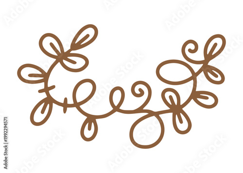 hand drawn dried leaves