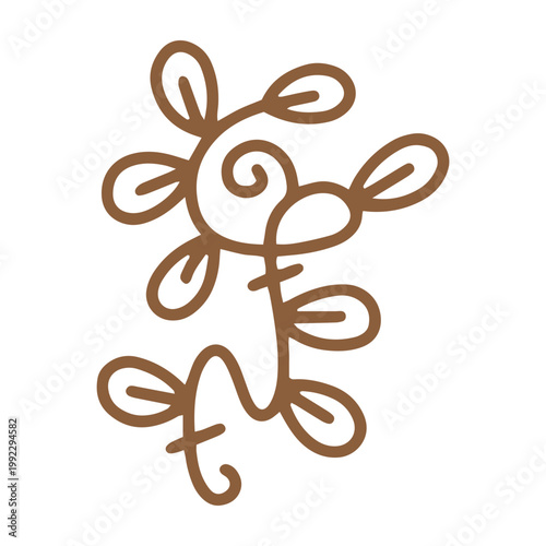 hand drawn dried leaves