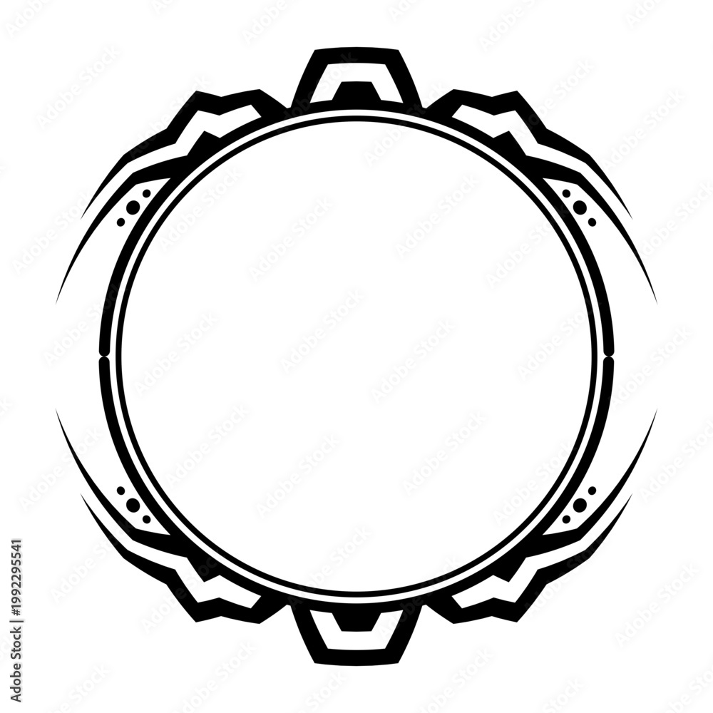 Fototapeta premium dark horror round frame