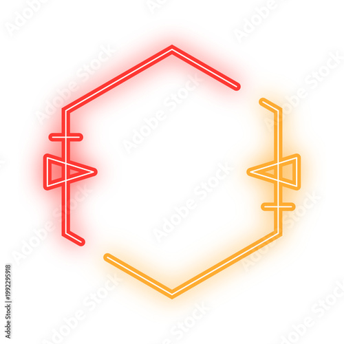 two tone hexagon frame